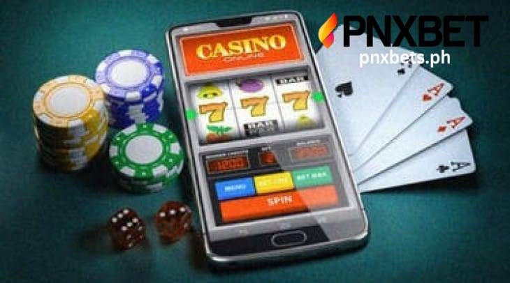 Ipinapakita sa larawang ito ang ang baraha at dice meron din chips na nag rerepresenta ng pagsusugal ngunit ito ay magagawa na sa mga online casino gamit lamang ang iyong mobile phone.